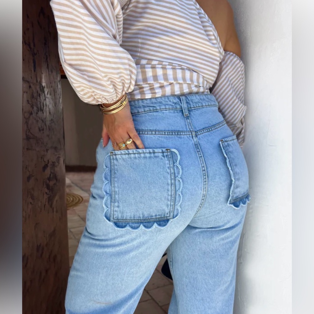 BNWT Never Fully Dressed Scallop Detail Straight Leg Jeans